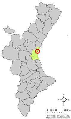 Archivo:Localització de Meliana respecte del País Valencià.png
