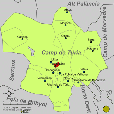 Archivo:Localització de Benissanó respecte del Camp de Túria.png