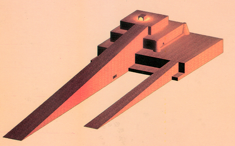 Interpretación en CAD del zigurat de Sialk basado en las evidencias arqueológicas.