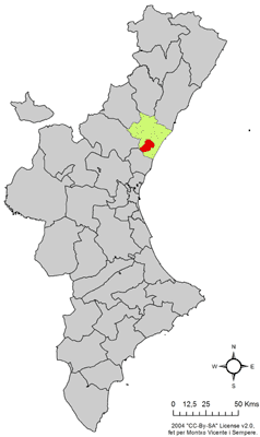 Archivo:Localització de la Vall d'Uixó respecte del País Valencià.png