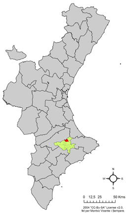Archivo:Localització de Beniarrés respecte el País Valencià.png