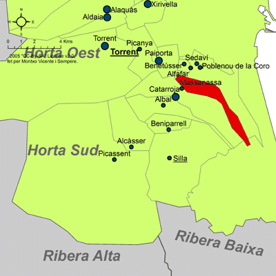 Archivo:Localització de Massanassa respecte de l'Horta Sud.png