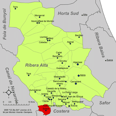 Archivo:Localització de Sellent respecte de la Ribera Alta.png