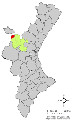 Archivo:Localització d'Ares d'Alpont respecte del País Valencià.png