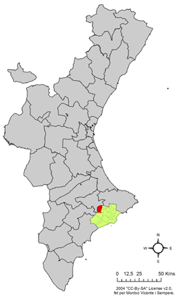 Archivo:Localització de Confrides respecte del País Valencià.png