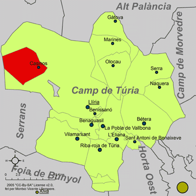 Archivo:Localització de Casinos respecte del Camp de Túria.png