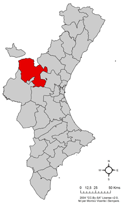 Archivo:Localització dels Serrans respecte del País Valencià.png