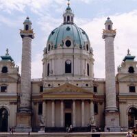Fachada de la Iglesia de san Carlos Borromeo en Viena