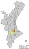 Localización de Guadasequies respecto a la Comunidad Valenciana