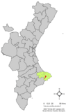 Localización de Llíber respecto a la Comunidad Valenciana