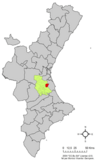 Localización de Algemesí respecto a la Comunidad Valenciana