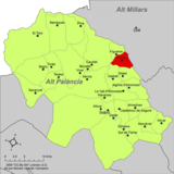 Localización de Pavías respecto a la comarca del Alto Palancia