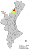 Localización de Villahermosa del Río respecto al País Valenciano