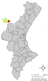 Localización de Puebla de San Miguel respecto al País Valenciano