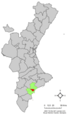 Localización de Muchamiel respecto a la Comunidad Valenciana