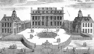 Buckingham c.1710 tal y como lo diseñó William Winde para el primer Duque de Buckingham.