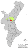Localización de Villamarchante respecto de la Comunidad Valenciana