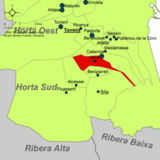 Localización de Albal respecto a la comarca de l'Horta Sud
