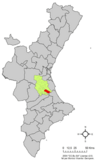Localización de Carcagente respecto a la Comunidad Valenciana