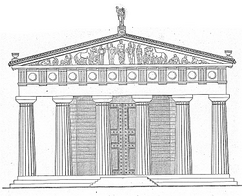Reconstrucción del Templo de Zeus en Olimpia.