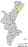 Localización de Borriol respecto a la Comunidad Valenciana