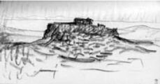 Figura 22. La Acrópolis. Dibujo de Le Corbusier en su viaje a Oriente, 1911.