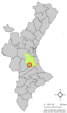 Localización de Gabarda en la Comunidad Valenciana