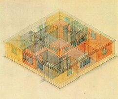 Figura 7. Isométrica de Benita Otte donde dibuja la Haus am Horn.