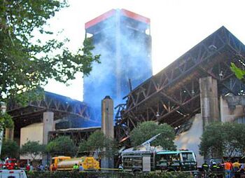 Incendio del Edificio Diego Portales en Santiago, Chile.