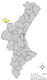 Localización de Casas Bajas respecto al País Valenciano