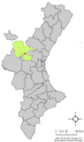 Localización de Losa del Obispo respecto al País Valenciano