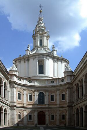Sant'Ivo alla Sapienza, acceso y fachada.