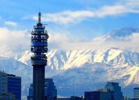 Torre Entel, vista hacia la Cordillera de los Andes‏‎