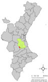 Localización de Sumacárcel en la Comunidad Valenciana