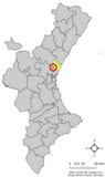 Localización de Segart respecto al País Valenciano