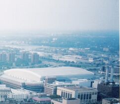 Aerial view of Ford Field.