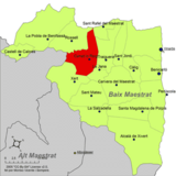 Localización de Canet lo Roig respecto a la comarca del Bajo Maestrazgo