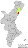 Localización de Castellón de la Plana respecto a la Comunidad Valencia