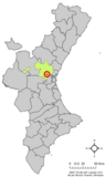 Localización de La Eliana respecto a la Comunidad Valenciana