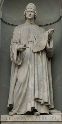 Estatua de L.B. Alberti en la Galleria degli Uffizi