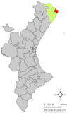 Localización de Vinaroz respecto a la Comunidad Valenciana