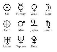 Glifos astrológicos más usados en la astrología occidental