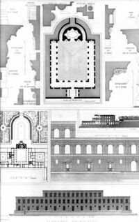 Plano arquitectónico del siglo XIX sobre el palacio Pitti