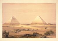Meseta de Giza. Litografía publicada en 1846 (Biblioteca del Congreso de los Estados Unidos).