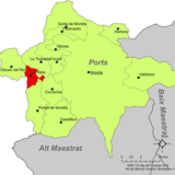 Localización de la Mata respecto a la comarca de Los Puertos