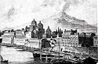 Ilustración 7: Catania y el Palazzo Biscari, comenzado en 1702. Catania reemplazó a Messina como segunda ciudad siciliana después de la revuelta de 1686.