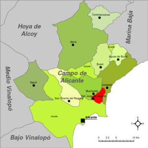San Juan de Alicante-Mapa del Campo de Alicante.svg