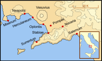Estabia y la erupción del Vesubio del año 79.