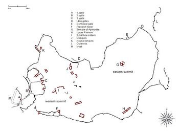 Mapa de los resto del Acrocorinto