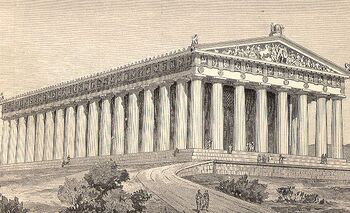 Dibujo idealizado del Partenón de Atenas